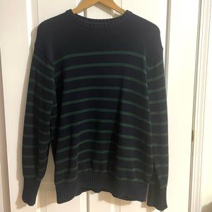 Brandy Melville Brianna Cotton Thin Stripe Sweater in Navy and Green OS